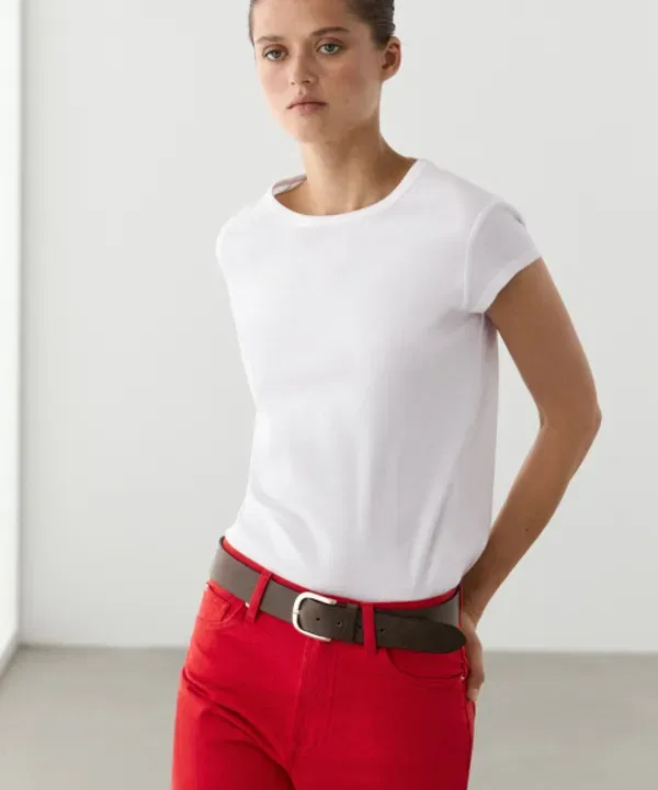 Футболка с коротким рукавом из мерсеризованного хлопка, Massimo Dutti