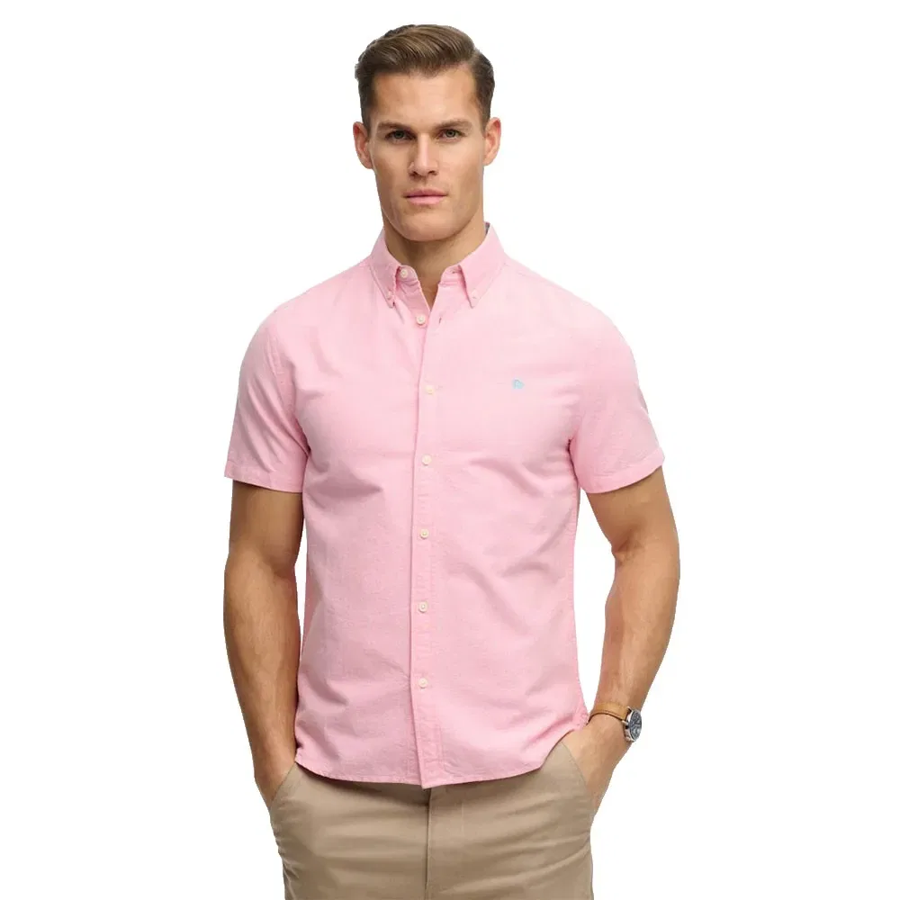 Рубашка с коротким рукавом Preppy Oxford Superdry, розовый