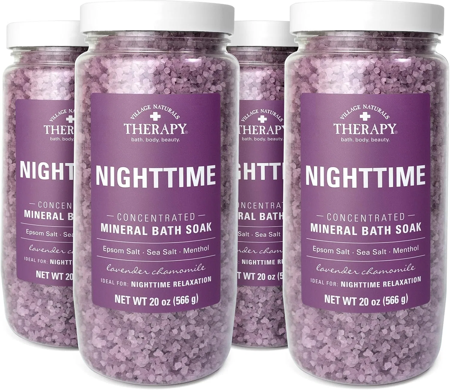 Минеральная соль для ванны Village Naturals Therapy Night Relief, 4 шт, 80 г