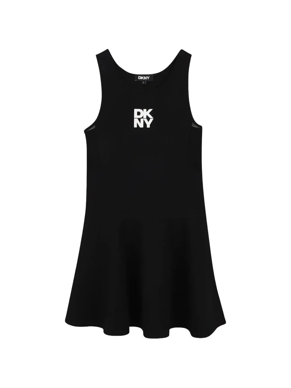 Расклешенное платье с логотипом DKNY Kids, черный