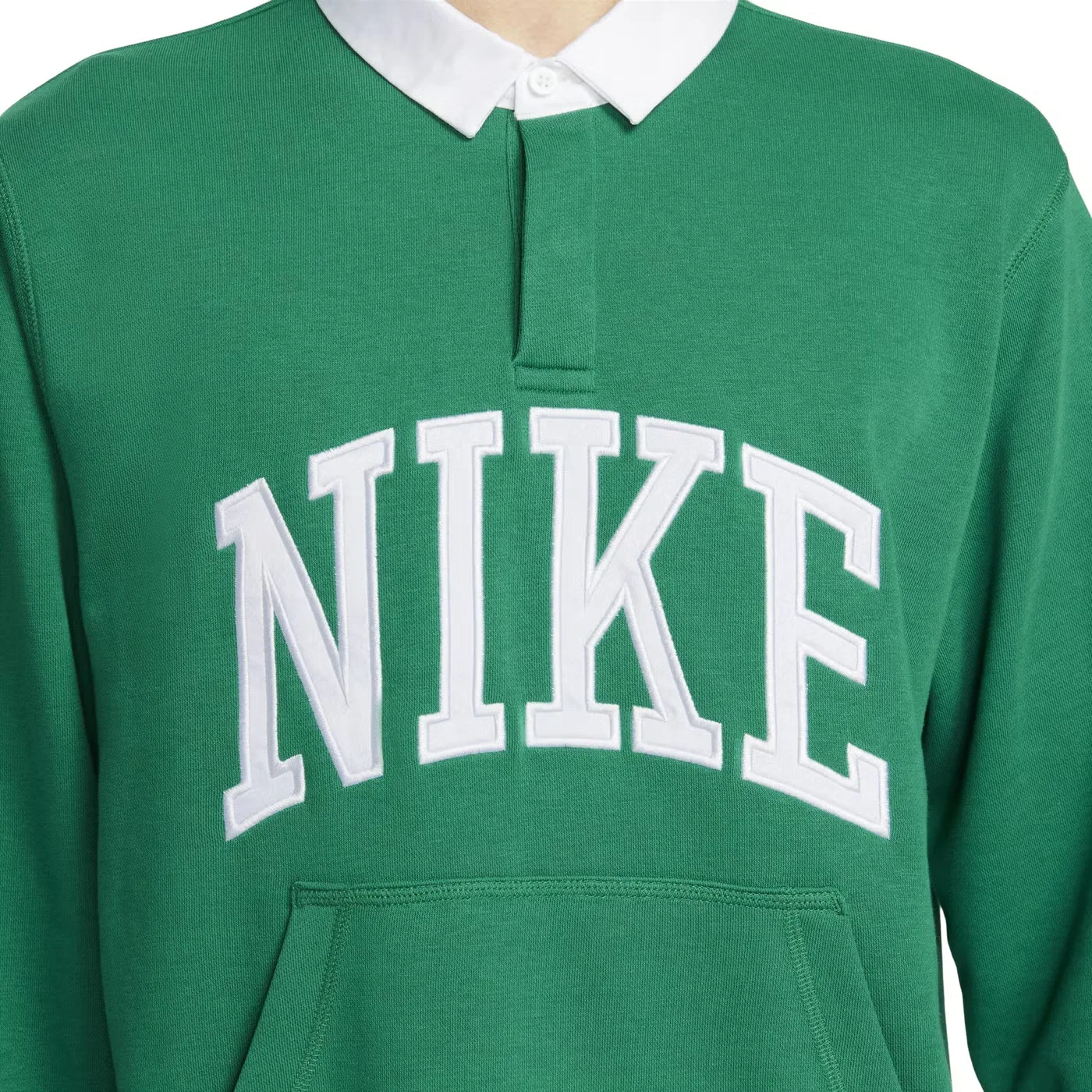Лонгслив с длинным рукавом поло из флиса Nike, зеленый — фото 4