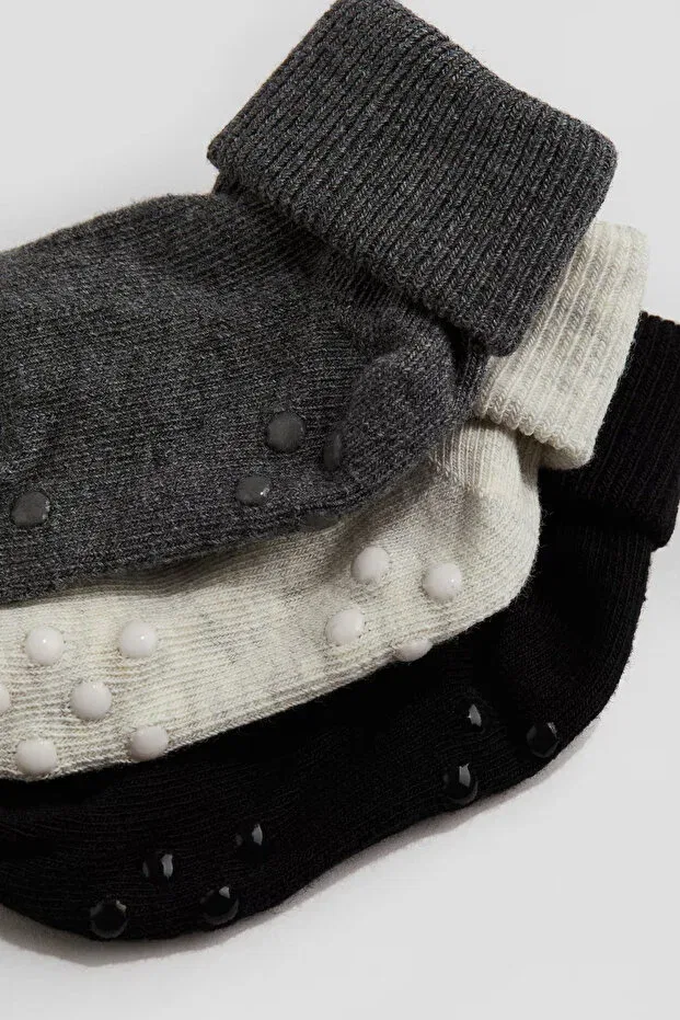 Детские носки хлопковые 6 шт. Mem Socks, Black-White-Beige-Gray — фото 2