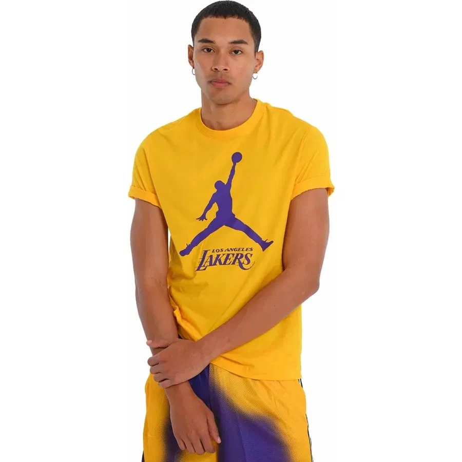 Футболка спортивная с принтом Lal M Es Nba Jdn Ss Tee Nike, Оливковый — фото 4