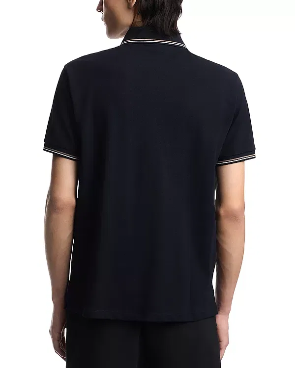 Мужское поло с коротким рукавом Essential Stretch Cotton Polo Emporio Armani, Navy Blue — фото 3