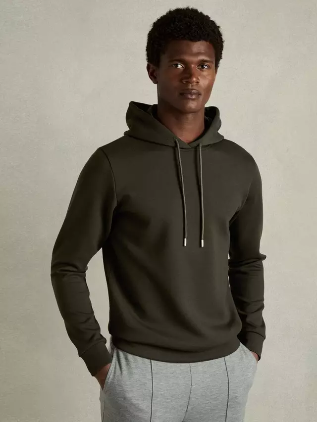 

Худи Reiss Fabien Long Sleeve Interlock, цвет forest/green