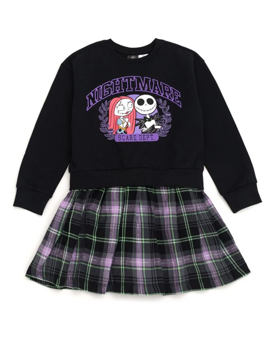 Платье из флиса с пледовой юбкой, модель Jack sally purple Nightmare Before Christmas