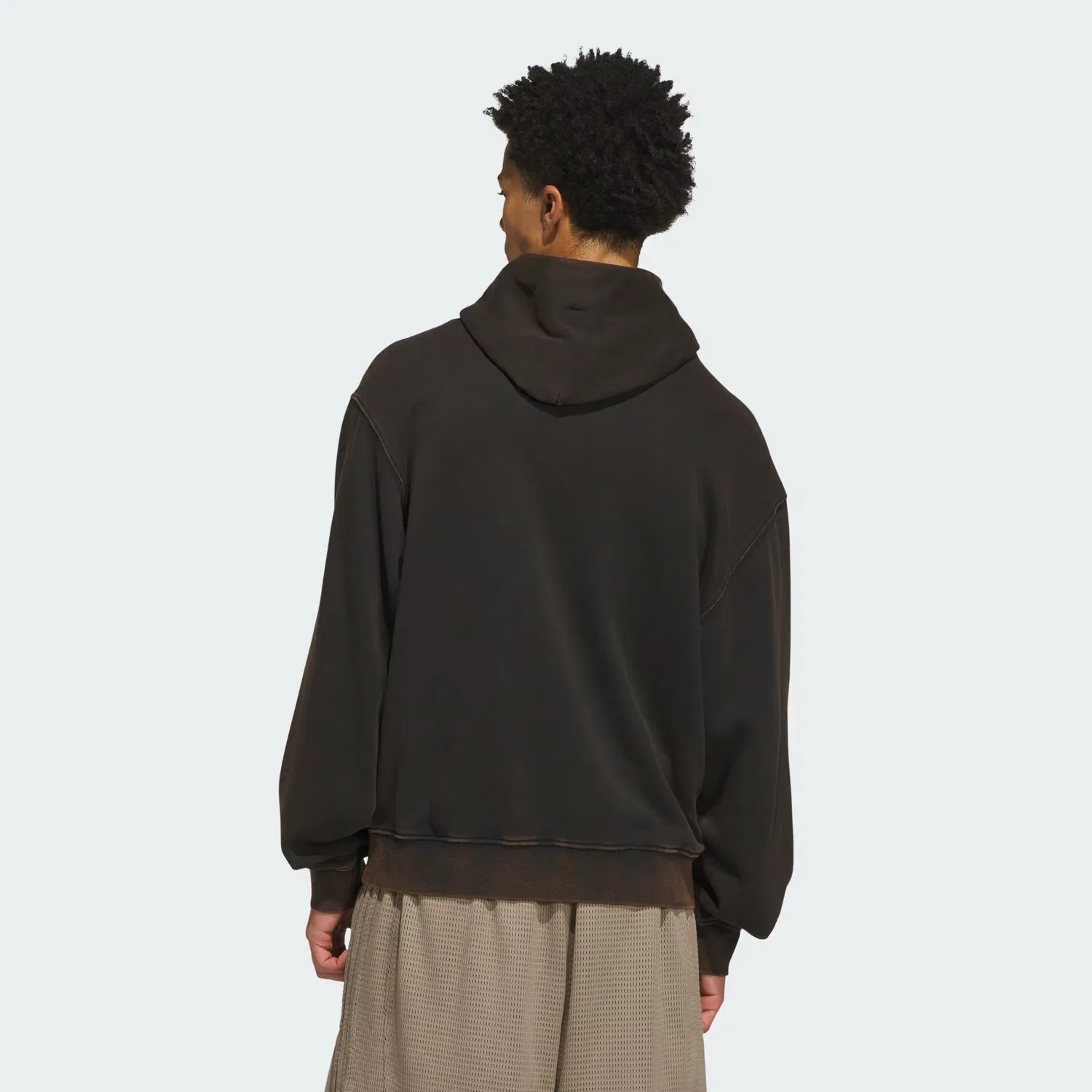 Толстовка с капюшоном свободного кроя Basketball Washed Fleece Adidas Performance, черный — фото 4