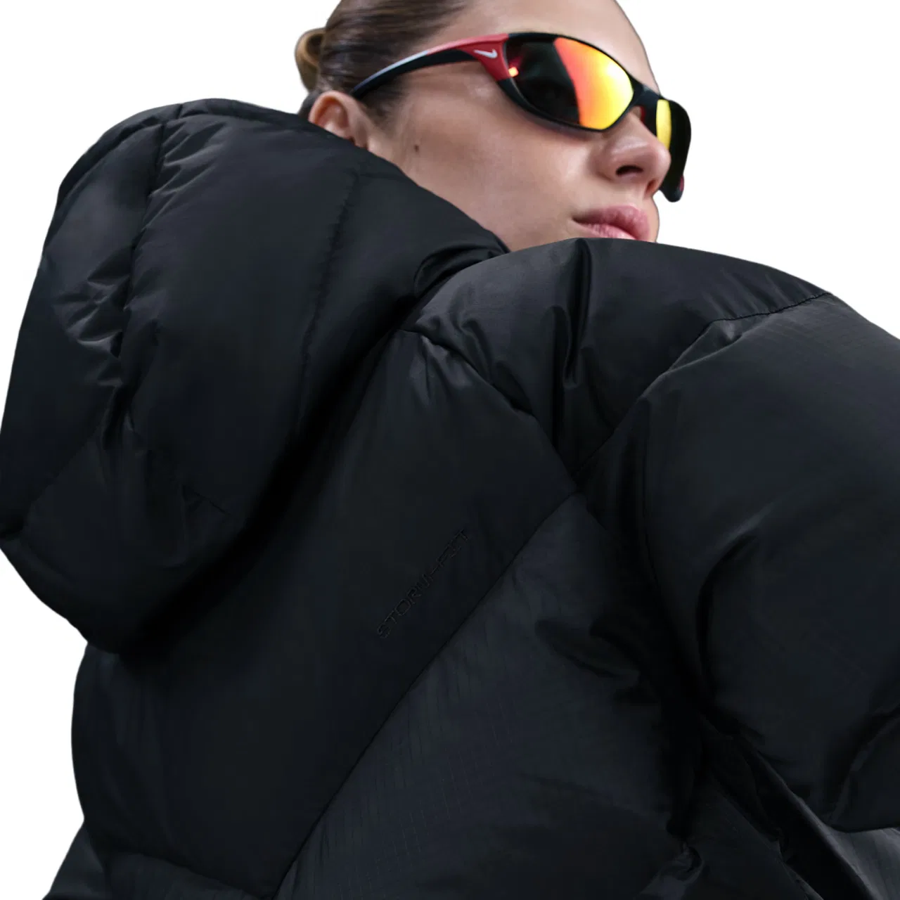 Женская куртка-пуховик Downfill Windpuffer V2 Nike, цвет Sail/Black — фото 2
