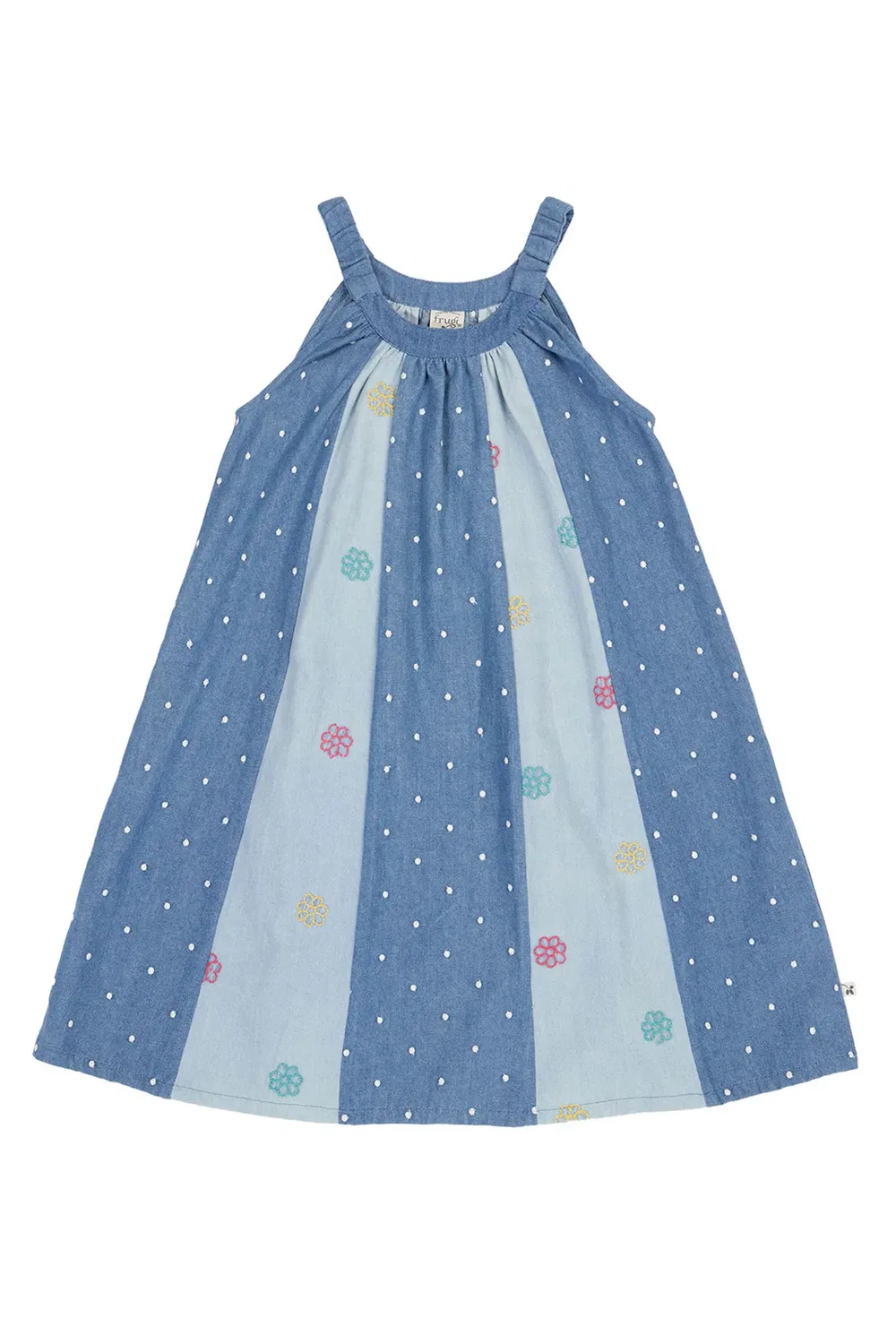 Детское платье-трапеция из денима Frugi, Blue