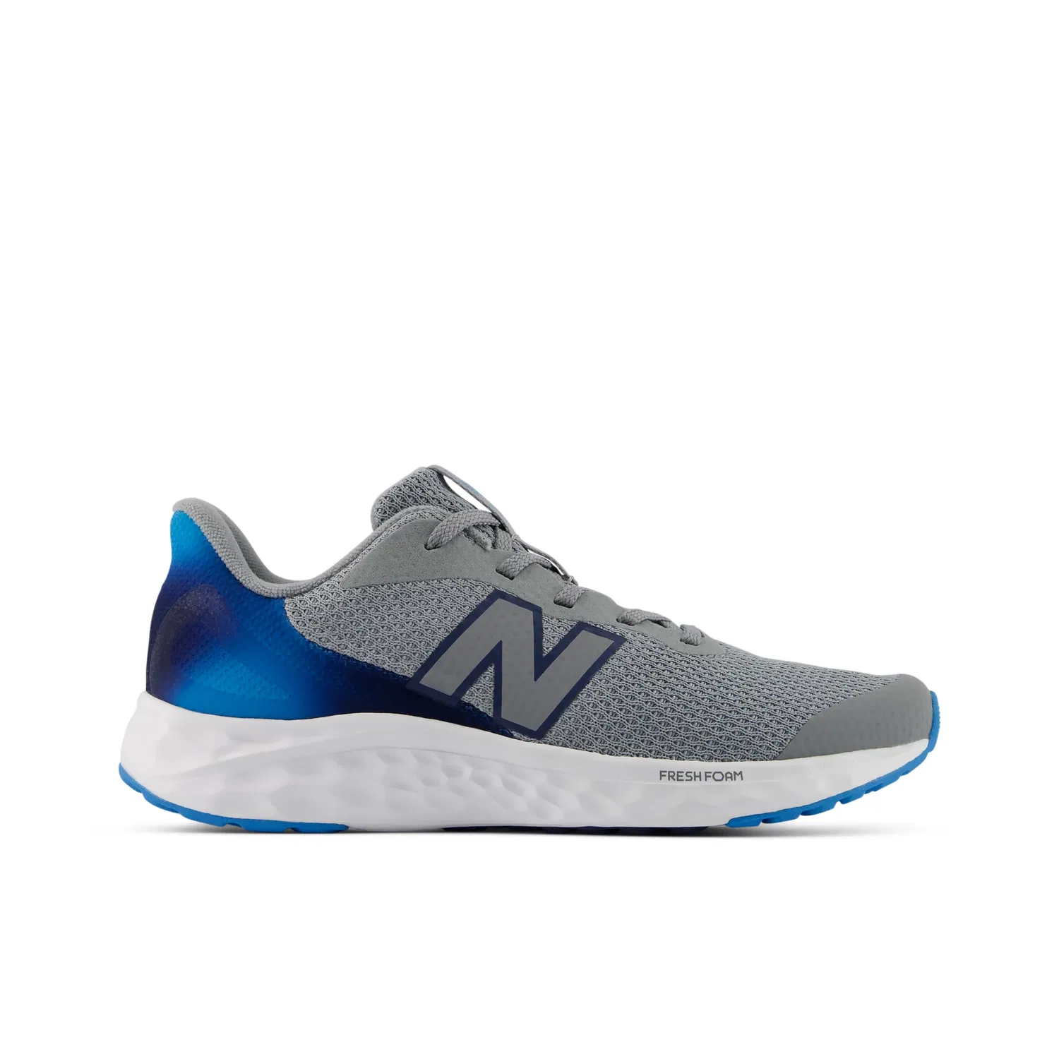 Детские кроссовки для мальчиков с дышащим верхом Fresh Foam Arishi v4 Lace New Balance, Slate Grey With Altitude And Nb Navy