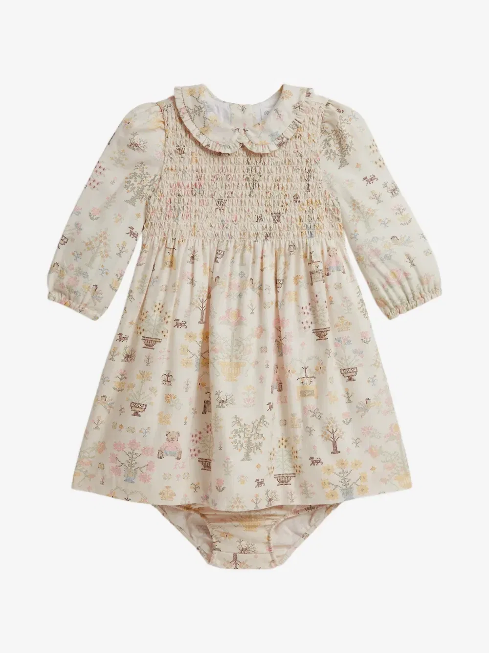 Комплект из платья и блумеров с принтом POLO RALPH LAUREN KIDS, белый — фото 2