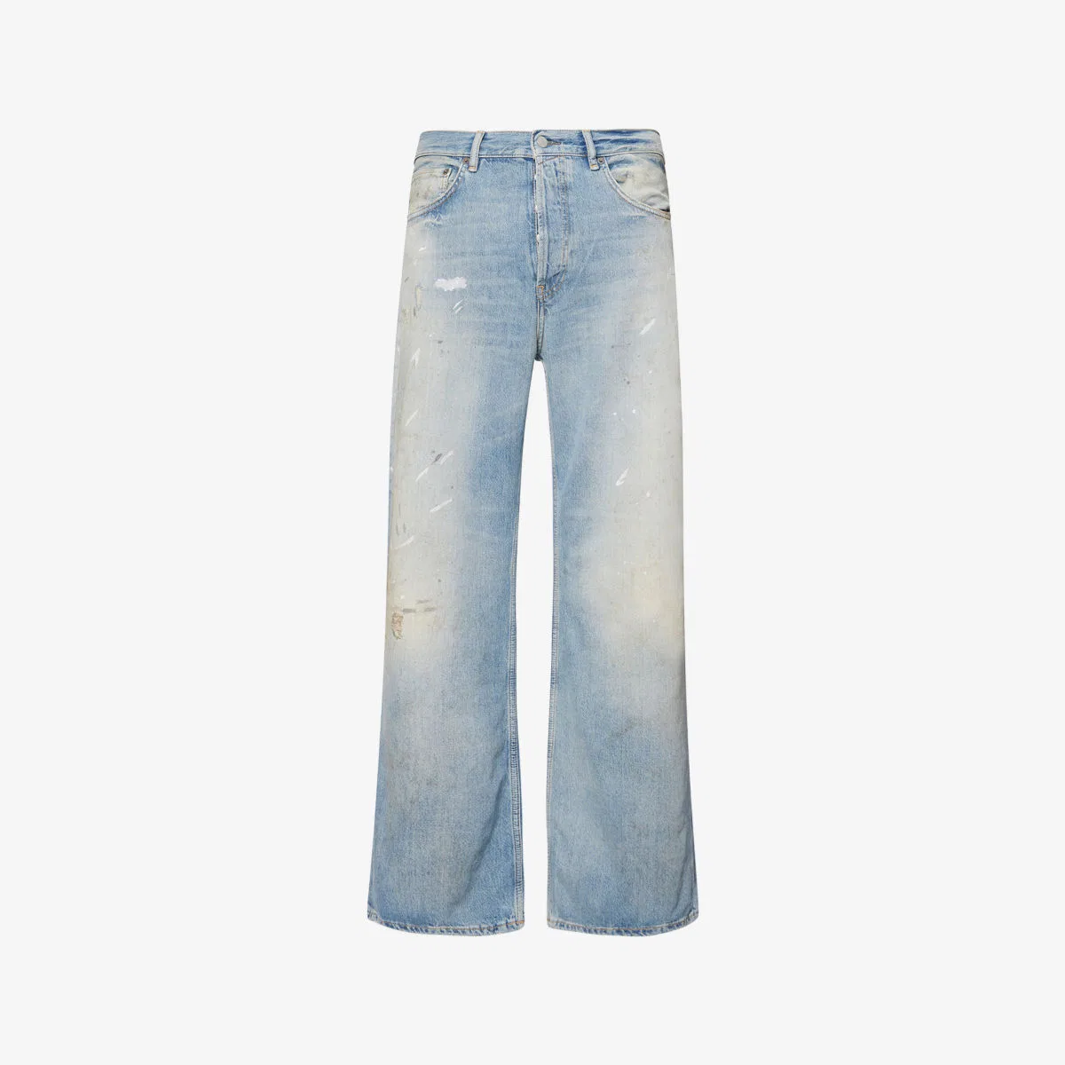 Джинсы из хлопковой смеси с эффектом брызг краски trafalgar Acne Studios, светло-голубой