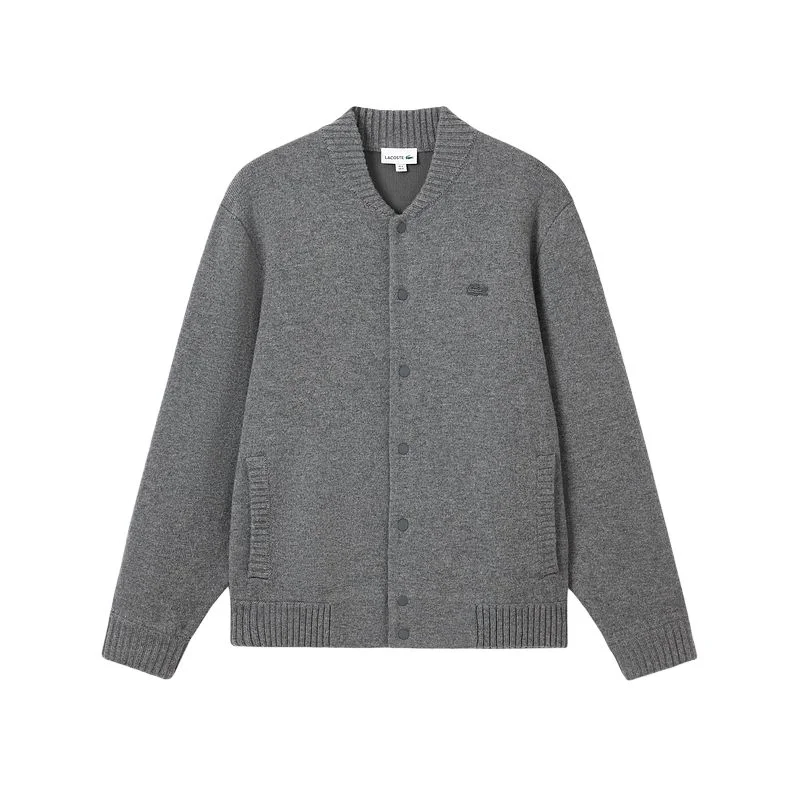 Lacoste buttoned-wool bomber jacket, 050/Dark Gray — фото 2