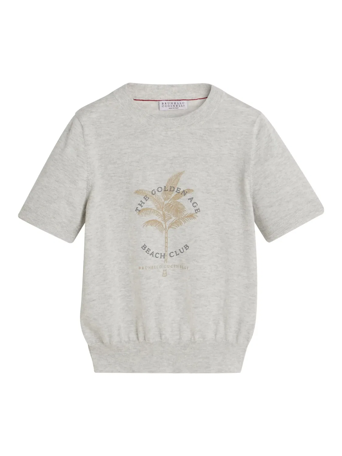 Топ с принтом Brunello Cucinelli Kids, серый