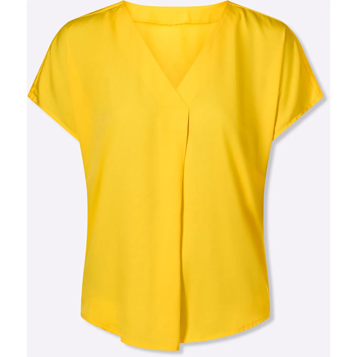 Женская блуза свободного кроя с V-образным вырезом Classic Basics, Sunny Yellow — фото 3