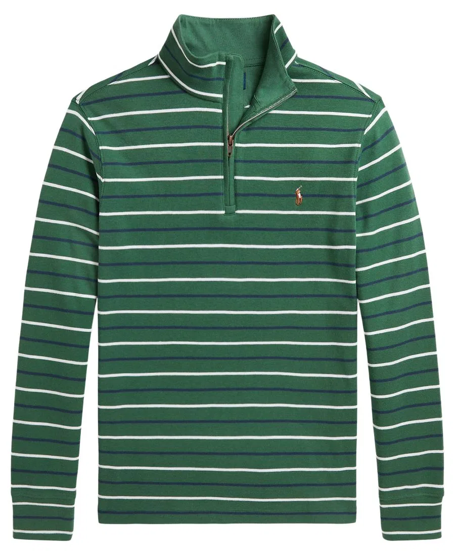 Свитшот с четверть-молнией Interlock, с длинным рукавом Polo Ralph Lauren, Verano Green Multi