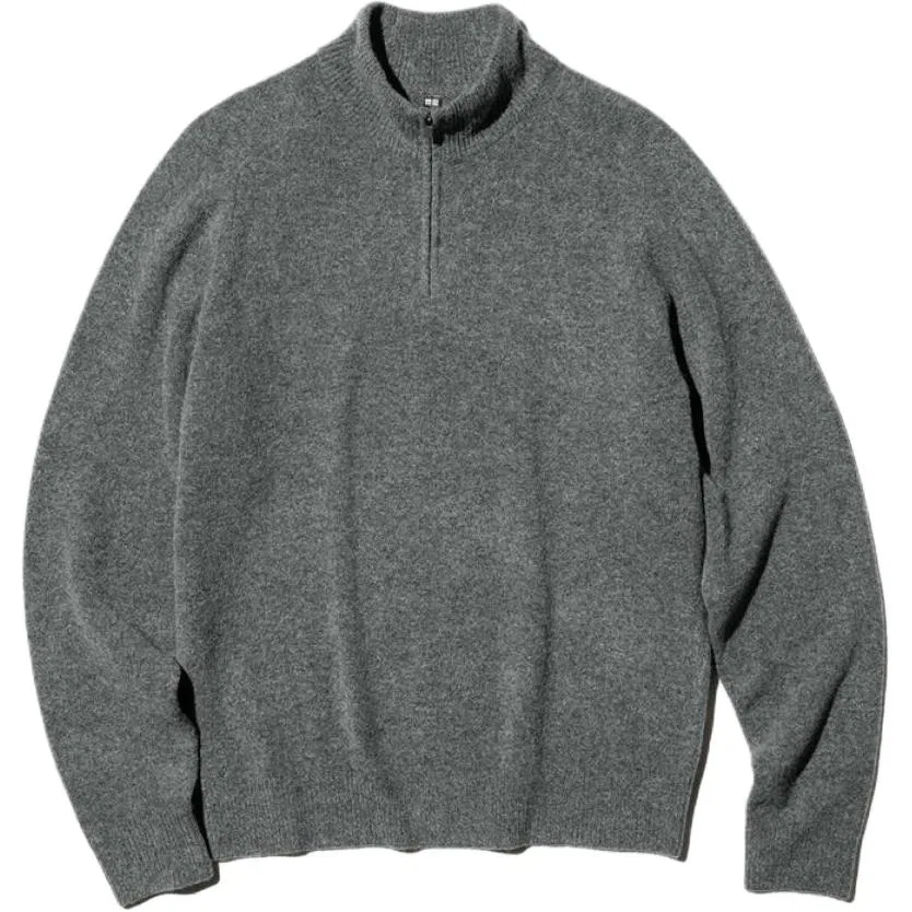 Мужской свитер с воротником-стойкой Asphalt Gray FW26 Knitwear UNIQLO