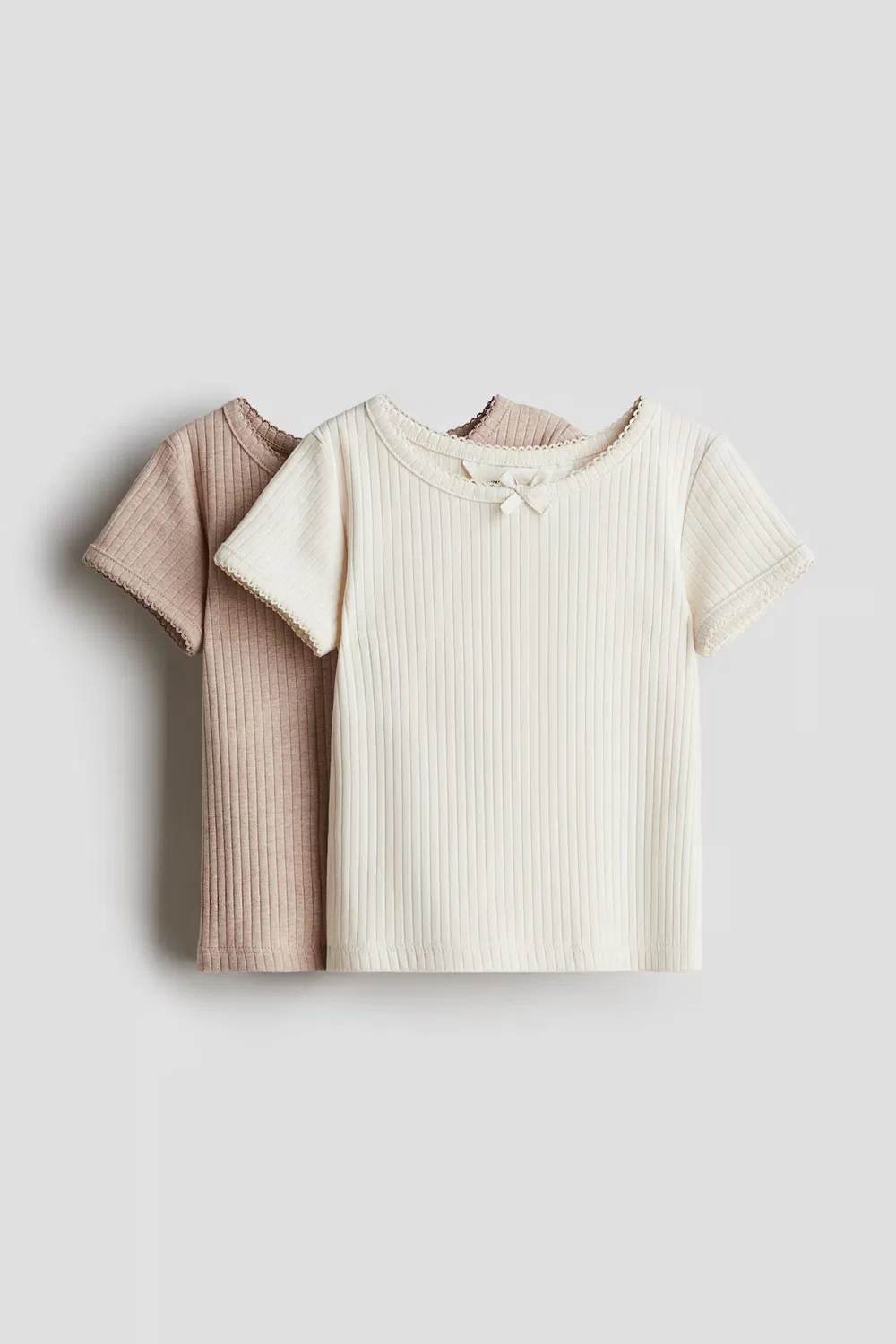 2 хлопковые рубашки в упаковке H&M, Hellbeige/Beige