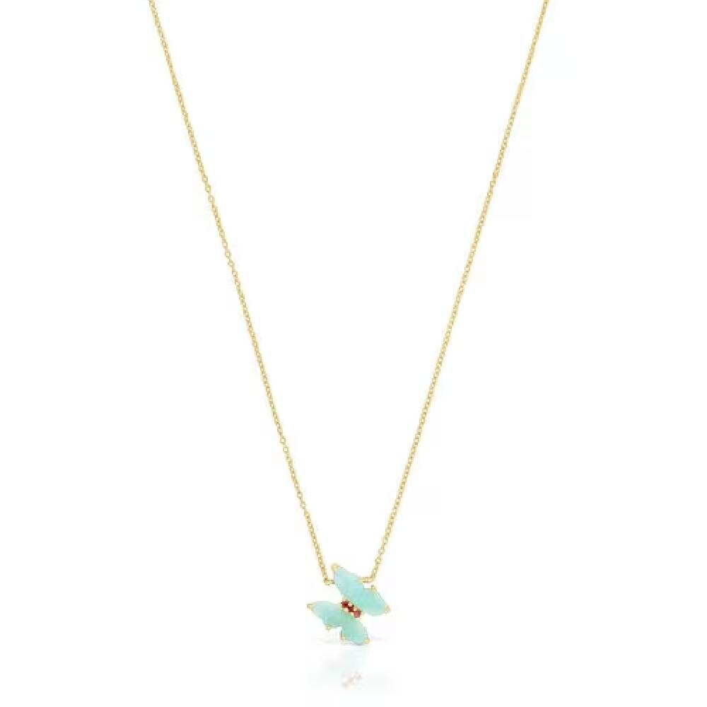 

Колье с подвеской Tous With Amazonite And Ruby Vita, золото/драгоценный камень
