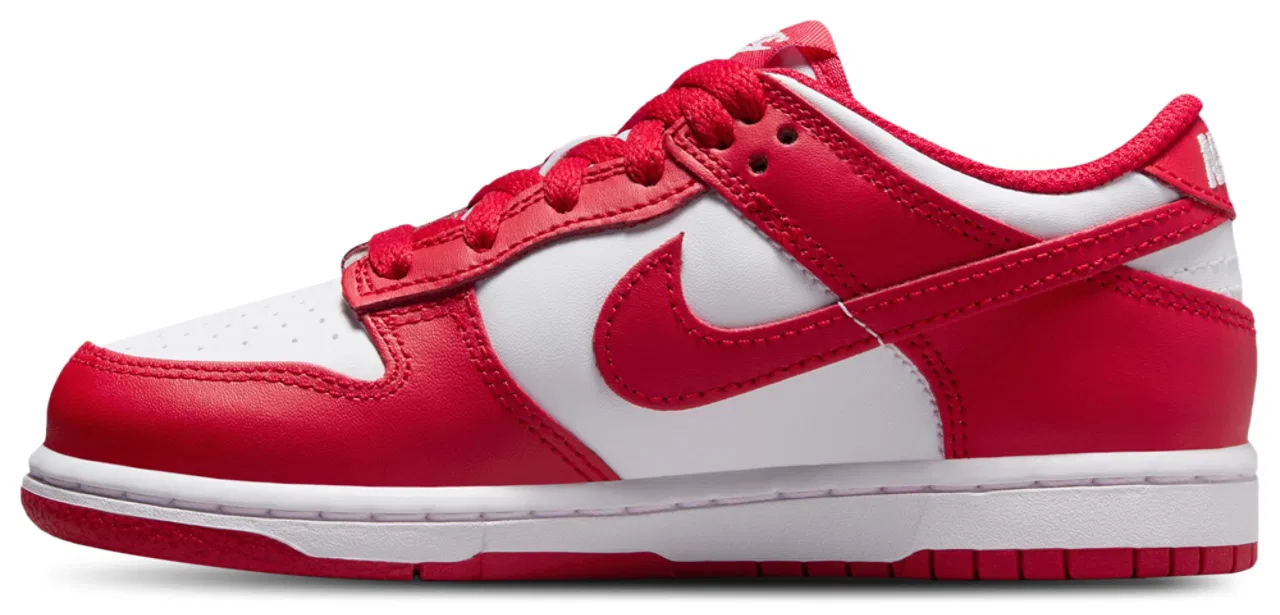 Кроссовки для мальчиков Dunk Low Nike, цвет University Red/White — фото 2