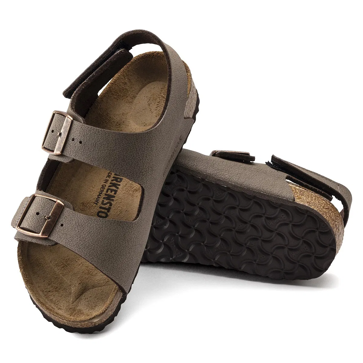 Детские сандалии с задним ремешком Milano Hook & Loop Birkenstock, Mocha Birkibuc — фото 3