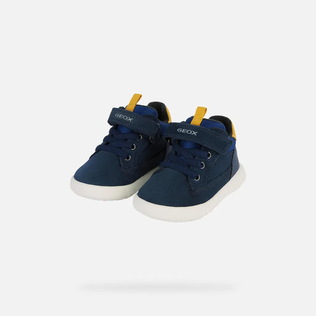 Детские кроссовки с текстурой B Hyroo Boy Geox, Navyblau Ockergelb — фото 3