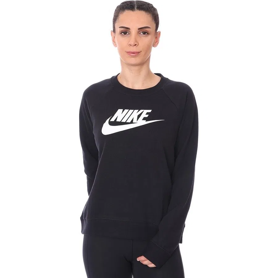 Женская флисовая футболка Nike W Nsw Essntl Flc Gx Crew, Черный