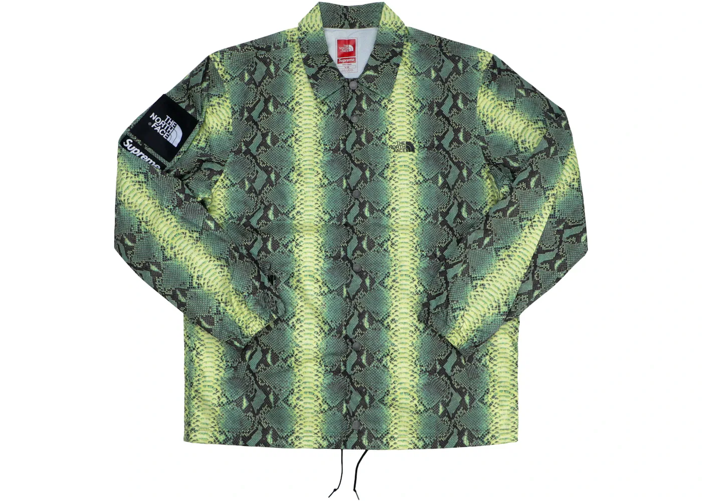 Мужская куртка с принтом Supreme The North Face Snakeskin Taped Seam Coaches Jacket, Green