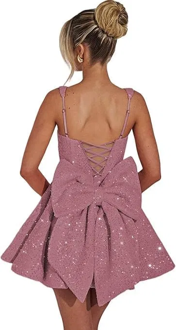 Женское мини-платье с пайетками на бретелях Ball Gown, Dusty Rose