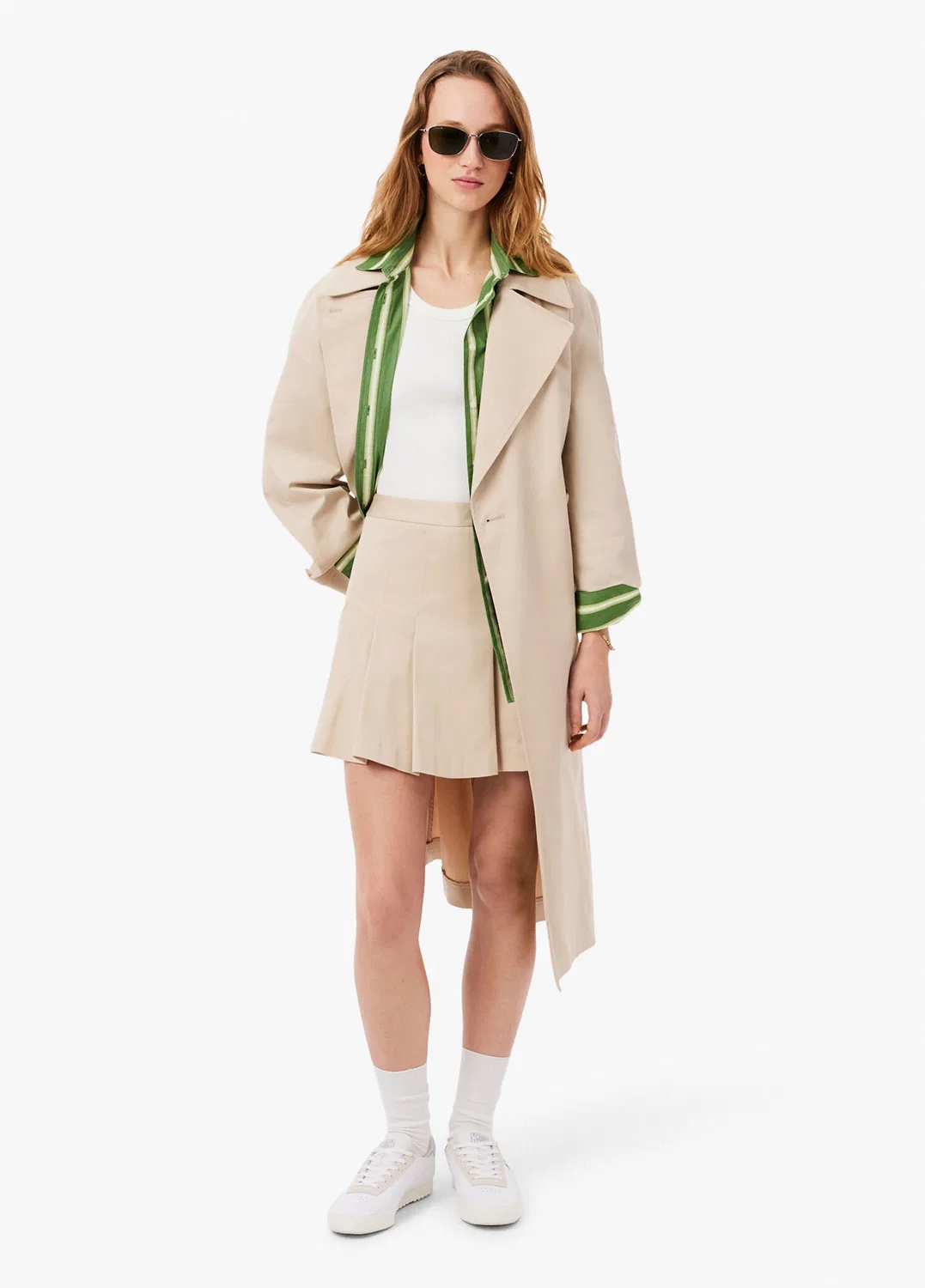 Мини-юбка Lacoste Flare Fit, бежевый — фото 4