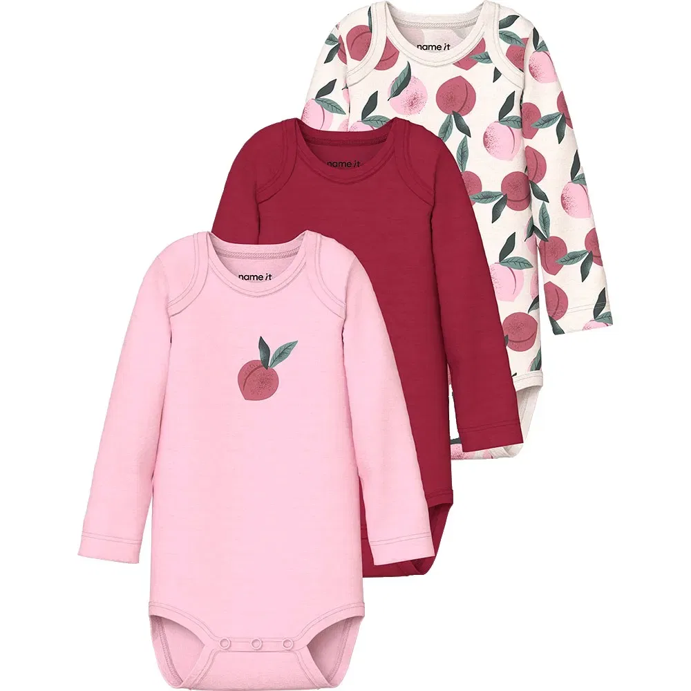 Детское боди для девочек с длинным рукавом Peaches Name it, Multicolor