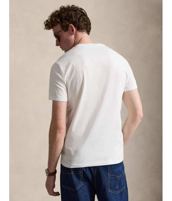 Мужская футболка с V-образным вырезом Polo Ralph Lauren, белый — фото 3