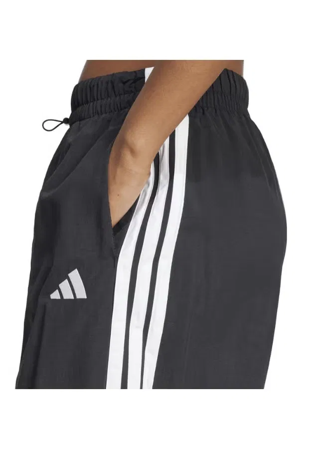 Брюки-парашют свободные Essentials 3-Stripes Adidas, черный — фото 3