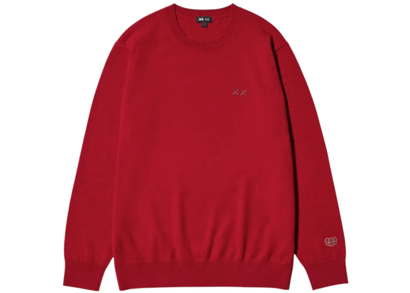 Детский свитер с круглым вырезом из кашемира Uniqlo x KAWS, Red