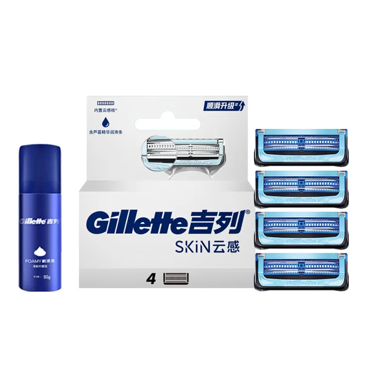 Мужской набор для бритья с 4 лезвиями и пеной Gillette Cloud, Blue