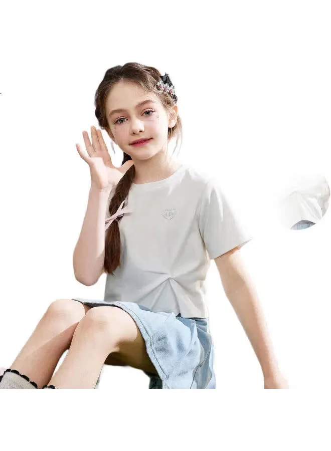 Футболка с коротким рукавом со складками Ask Junior, белый — фото 2