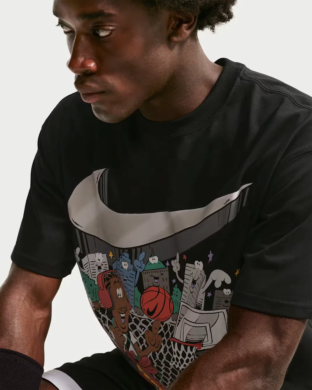 Мужская баскетбольная футболка Nike Peak Tee, Black — фото 3