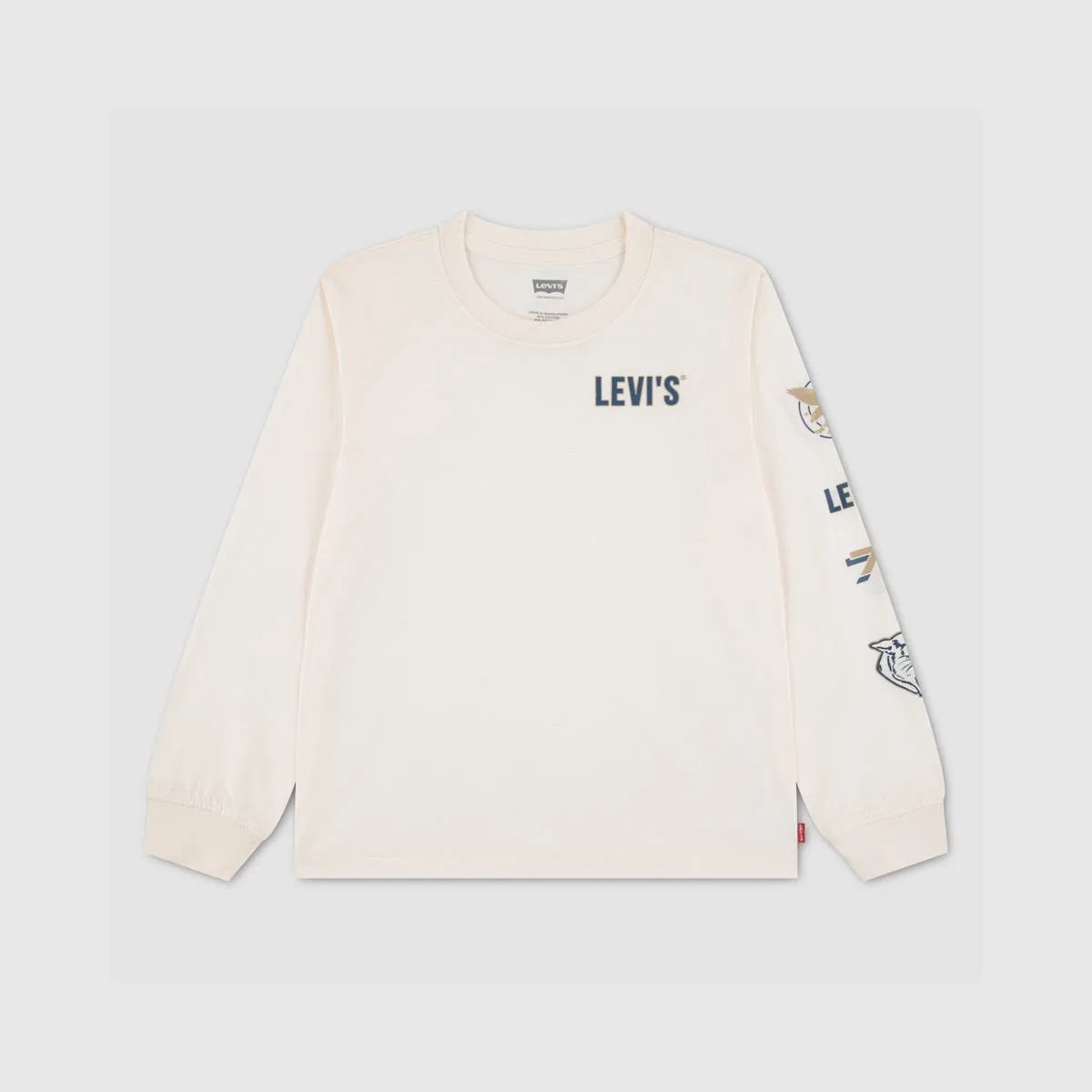 Футболка с символикой колледжей для мальчиков 4-7 лет Levi's, Egret - White