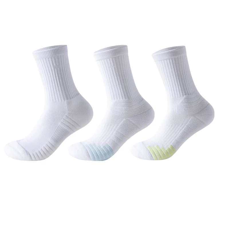 Детские носки для баскетбола с принтом 3 пары White+White Green+White Blue MIIOW