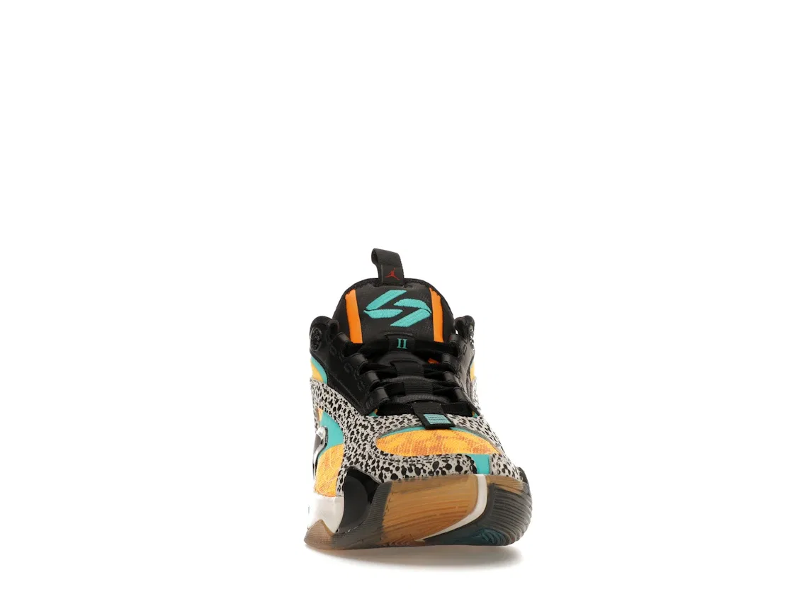 Детские кроссовки с сетчатым верхом Jordan Luka 2, Laser Orange/Hyper Jade/Black/Light Orewood Brown/Gum Light Brown — фото 2