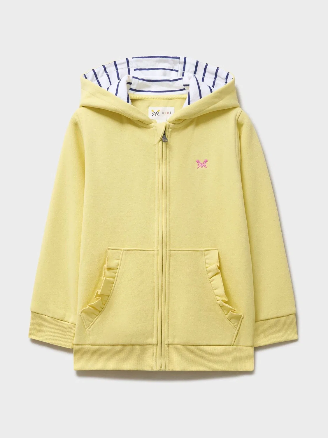 Худи на молнии с отделкой рюшами Crew Clothing, желтый