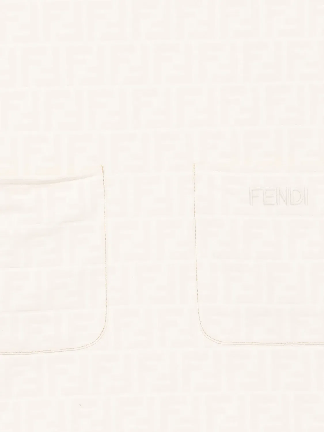 Платье с тисненым логотипом FF Fendi Kids, нейтральные цвета — фото 3