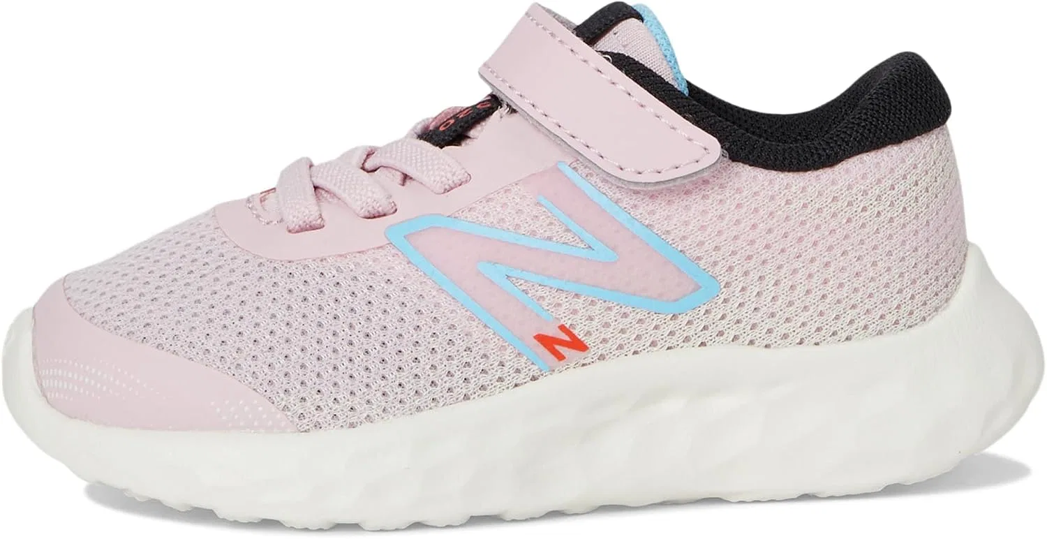 Детские кроссовки для девочек с банджи-шнуровкой New Balance, Mid Century Pink/Team Sky Blue/Black — фото 4