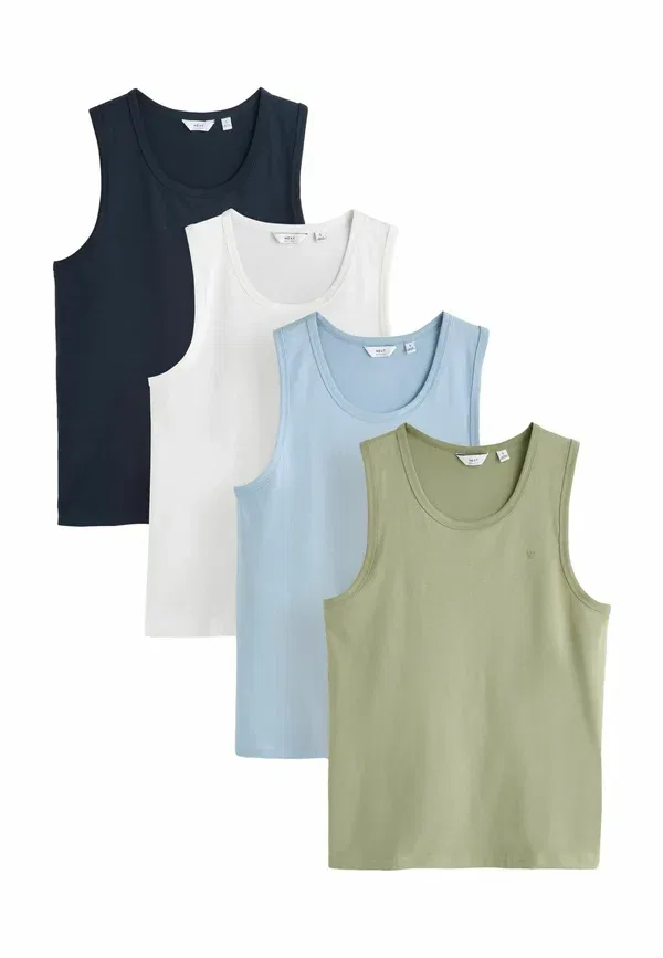Майки 4 шт. Trident Vest Next white, green, navy blue, белый/темно-синий/зеленый