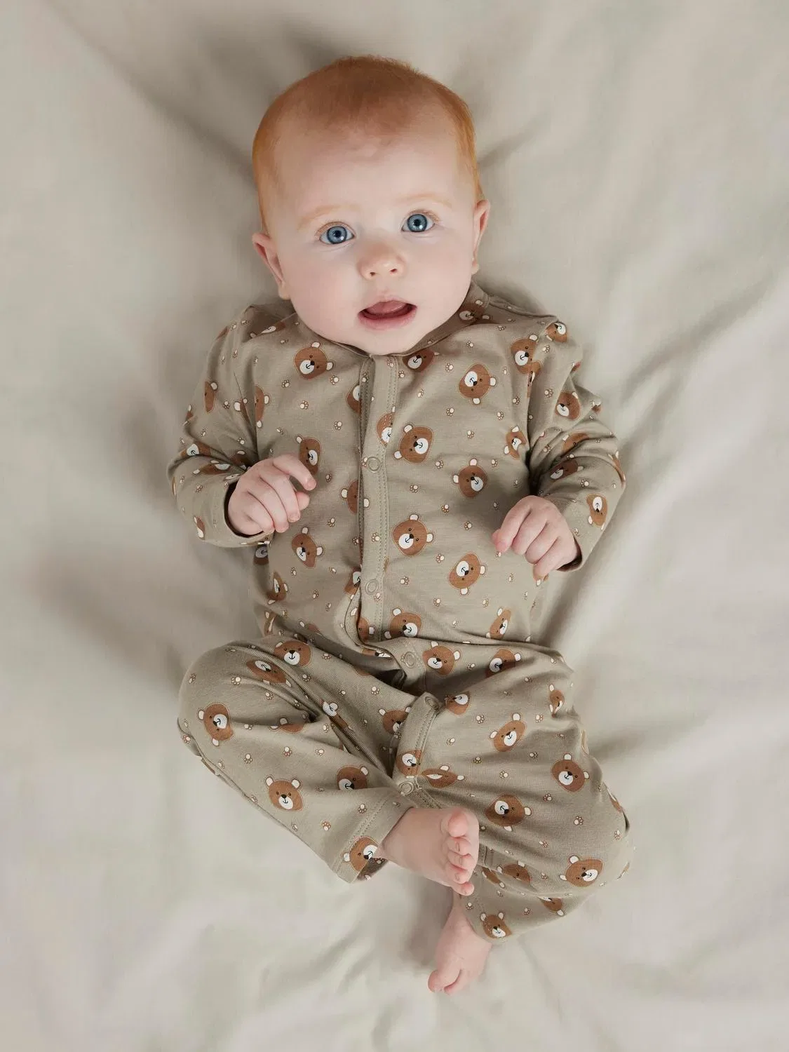 Комбинезон для сна хлопковый комплект 3 шт Nbnnightsuit Name It, хаки — фото 2