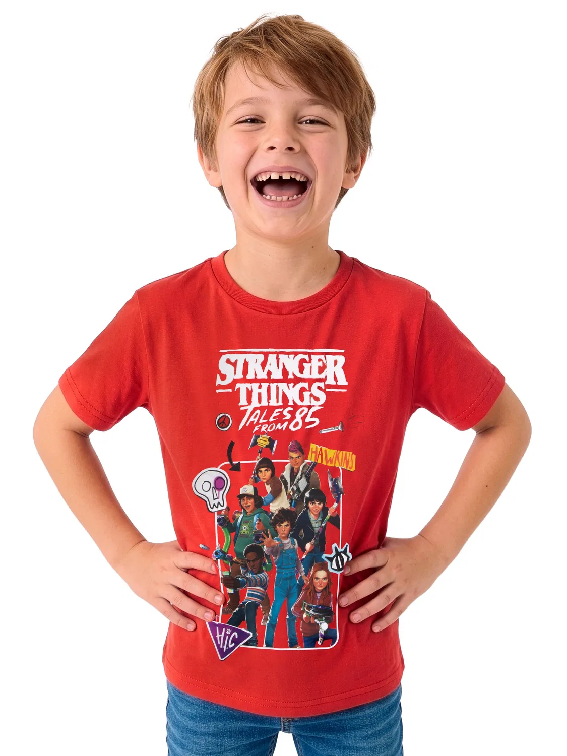 Футболка с принтом Stranger Things Character, красный — фото 3