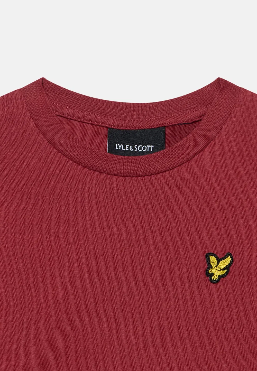 Простая футболка унисекс - базовая модель Lyle & Scott, Oxblood Red — фото 3