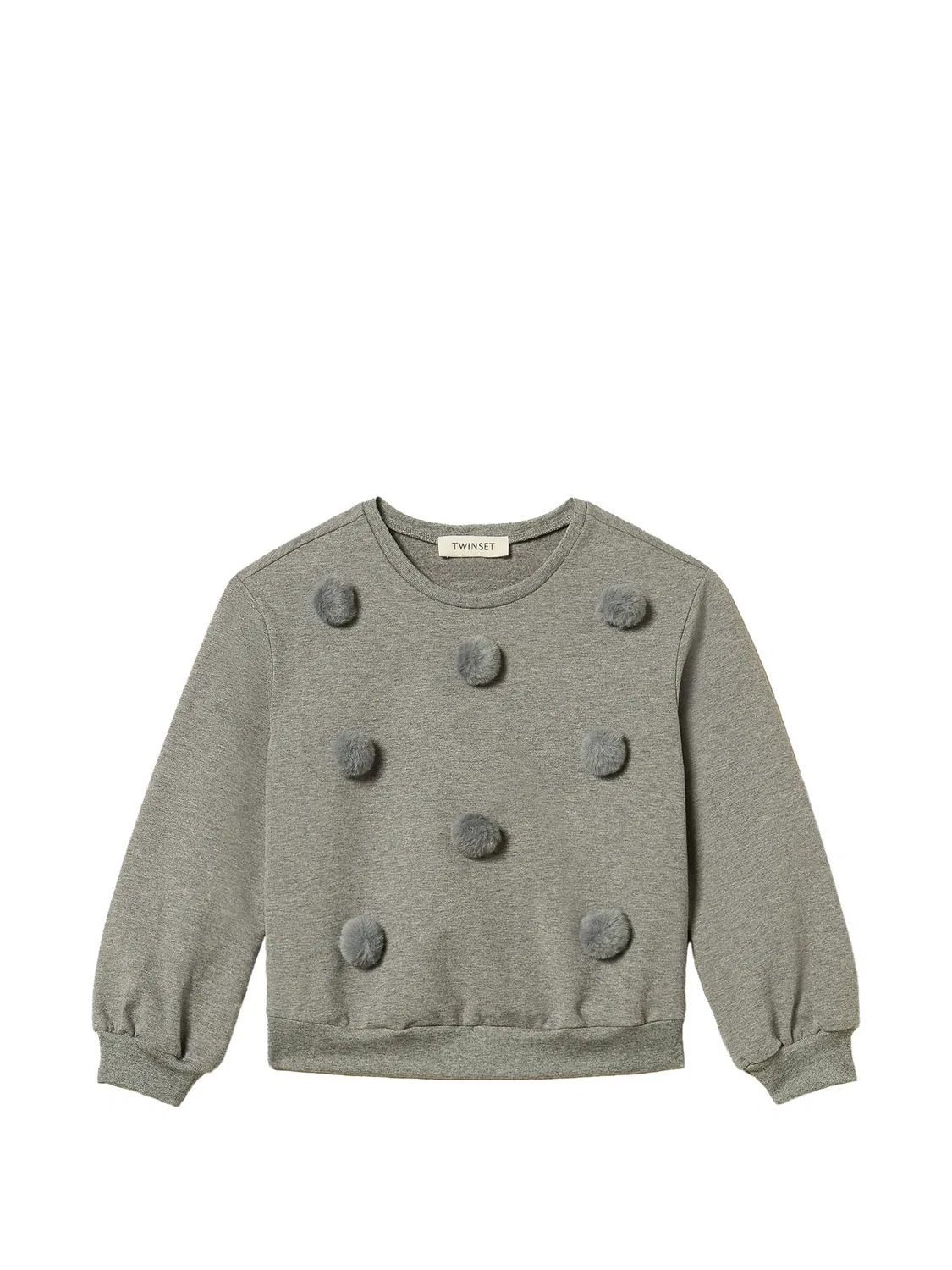 Толстовка с помпоном из искусственного меха Twinset Kids, серый