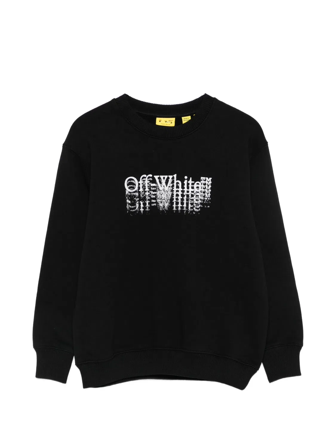 Хлопковый свитшот с логотипом OFF-WHITE, черный