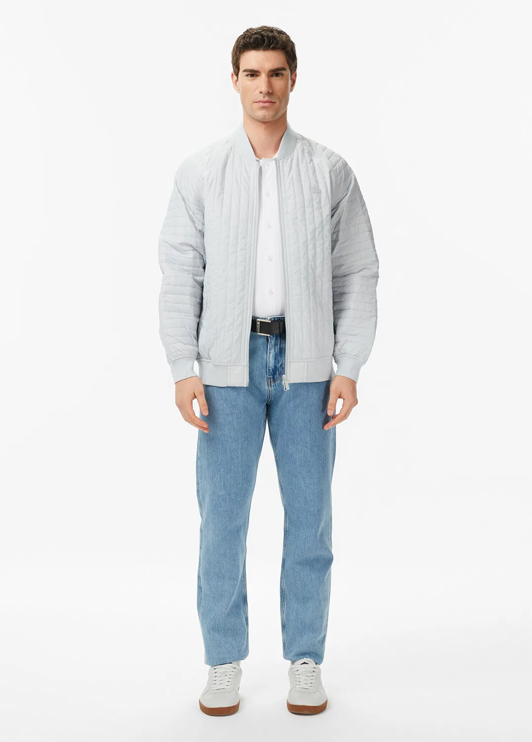 Бомбер Lacoste Relaxed Fit, серый — фото 4